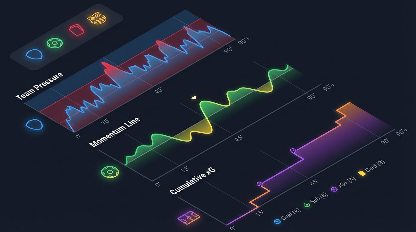 Как интерпретировать графики давления, momentum и shot-quality? Как интерпретировать графики давления, momentum и shot-quality?